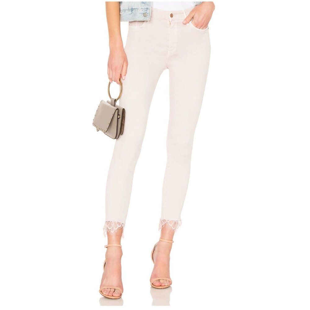 Mother High Waisted Looker Dagger Ankle Fray in Blush - Sz 27 - NWT - Picture 5 of 14